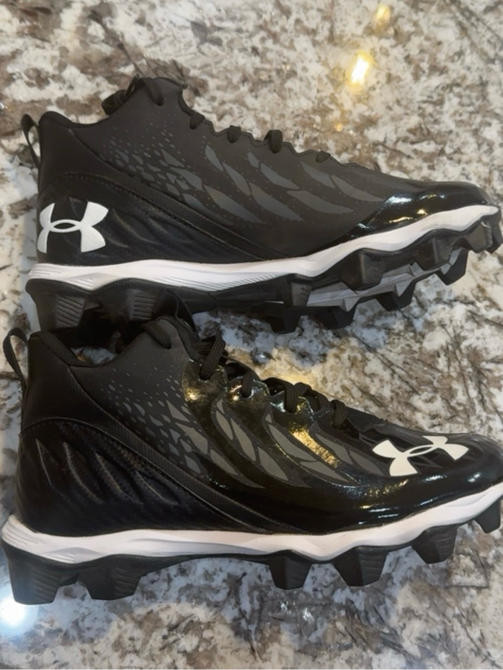 Under Armour Black and White Kids' Athletic football Cleats
